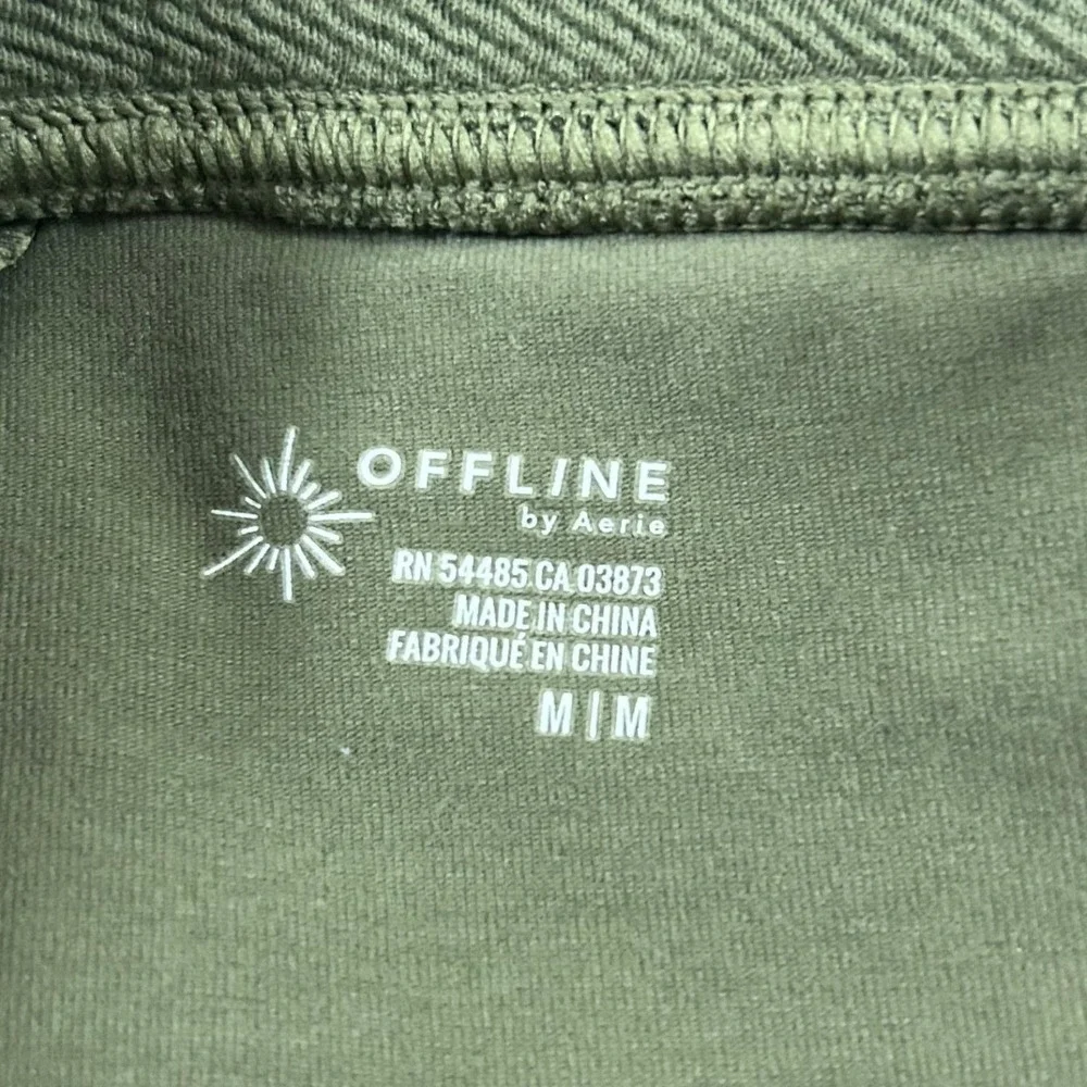 OFFLINE by Aerie Skort Womens M Green Ribbed Ruffle Fit‎ & Flare Activewear NWT